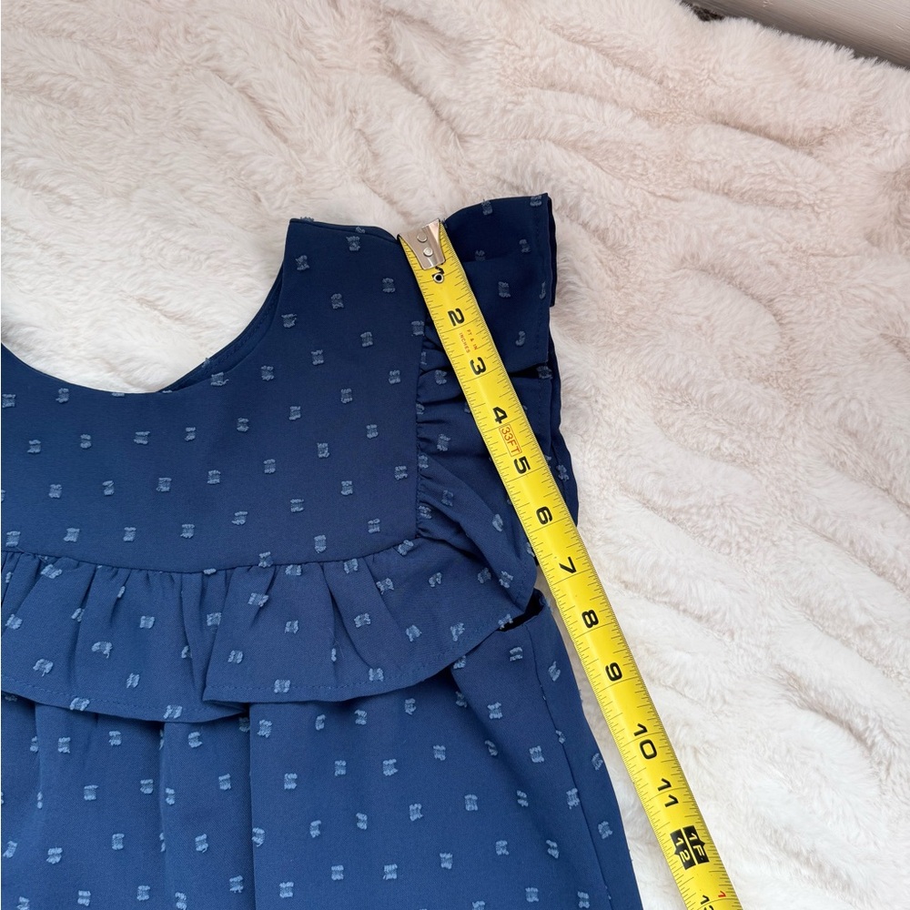 Blue Ruffle Kids Dress - Picture 7 of 8